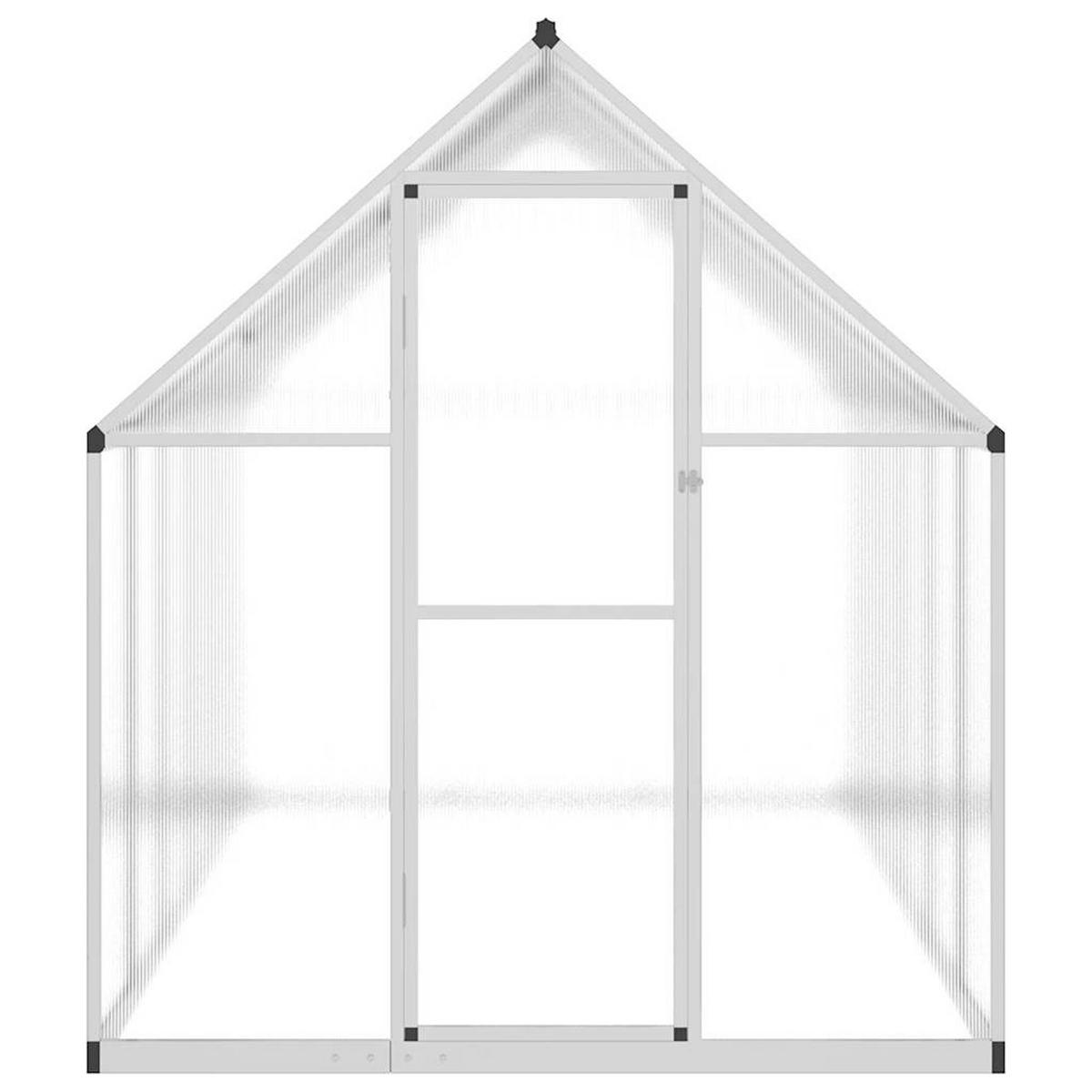 GEWÄCHSHAUS mit Fundamentrahmen Silber 334x169x195cm Aluminimum - Silberfarben, Metall (169/195/334cm)