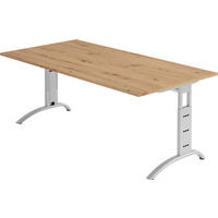 SCHREIBTISCH Serie-F 100/200/74 cm in Wildeiche - Wildeiche, Holzwerkstoff (100/200/74cm) - bümö