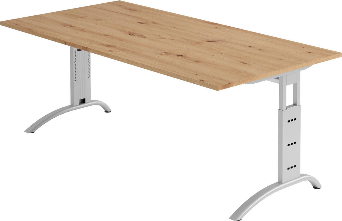 SCHREIBTISCH Serie-F 100/200/74 cm in Wildeiche - Wildeiche, Holzwerkstoff (100/200/74cm) - bümö