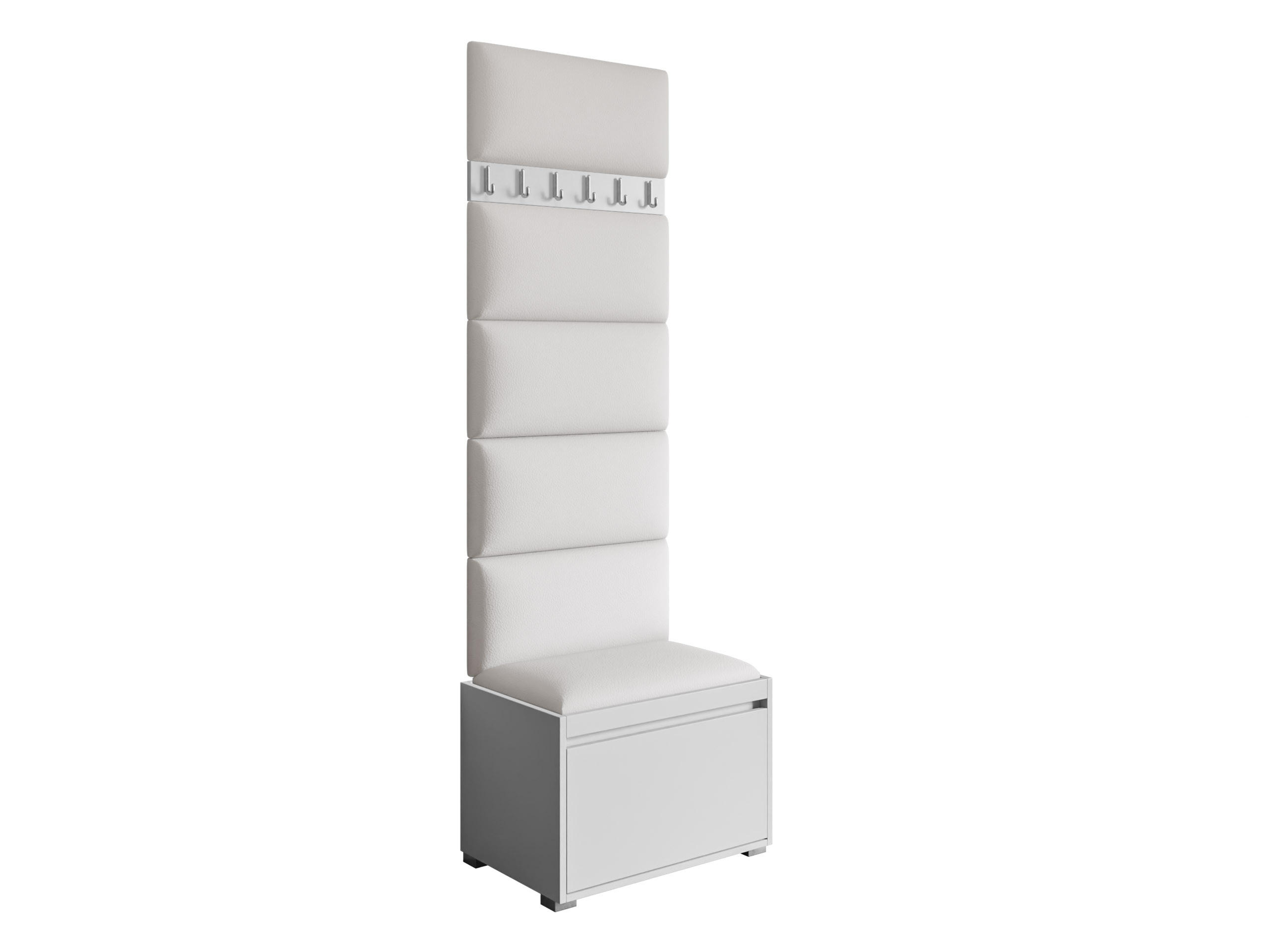 GARDEROBEN-SET Grawis 60 IV - Weiß Hochglanz/Silberfarben, Holzwerkstoff/Kunststoff (64.5/45/34cm) - MIRJAN24