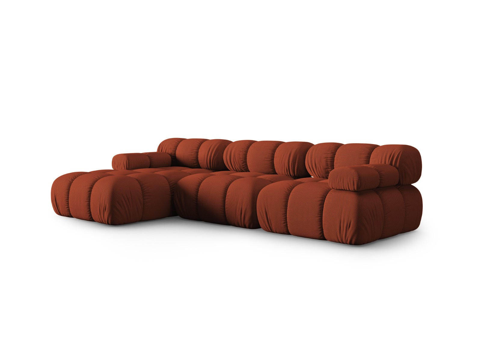 ECKSOFA modular links Bellis aus 3D-Stoff ziegelstein 4 Sitzplätze - Orange, Textil (155/282cm) - Micadoni