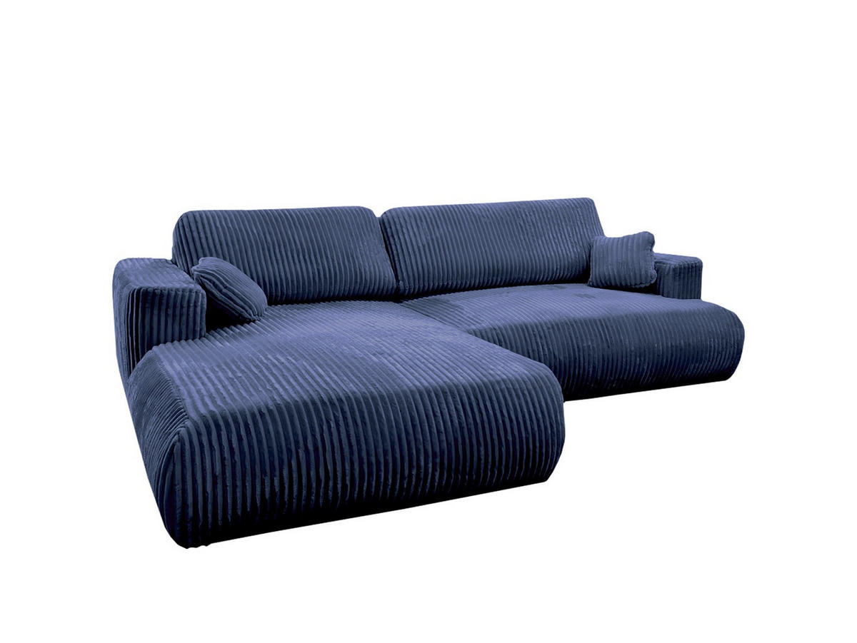 ECKSOFA Luna L links Dunkelblau aus Cord - Dunkelblau, Textil (271/195cm) - KS Home Concept