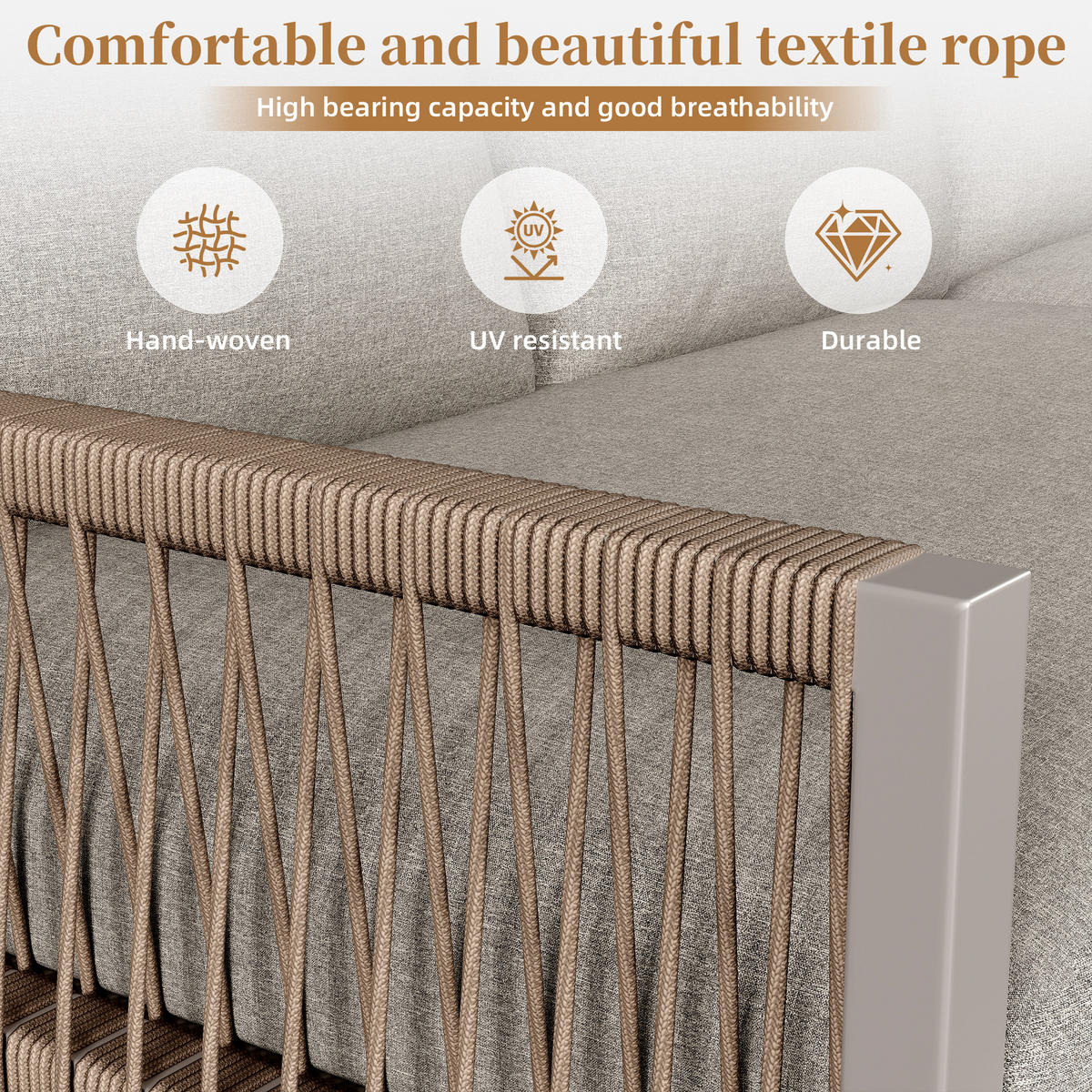 DINING-LOUNGESET Beige für 6–7 Personen - Beige, Textil - Kaket