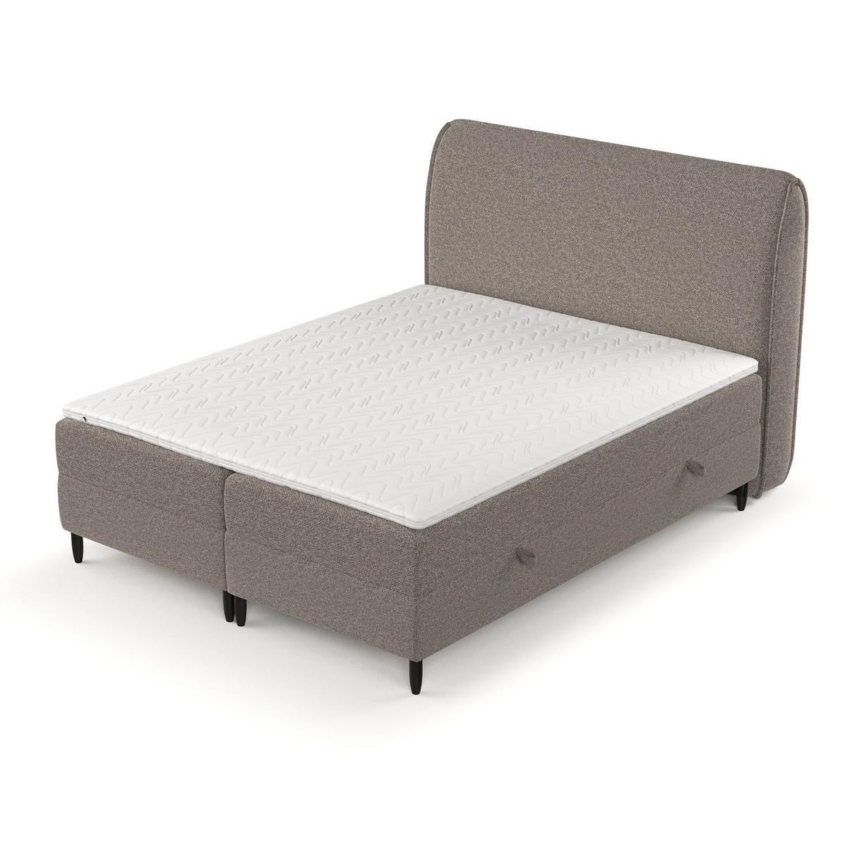 BOXBETT Lunaro 140/200 cm Beige im Bubble Stoff - Beige/Schwarz, Holz/Holzwerkstoff (140/200cm) - AltaBeds