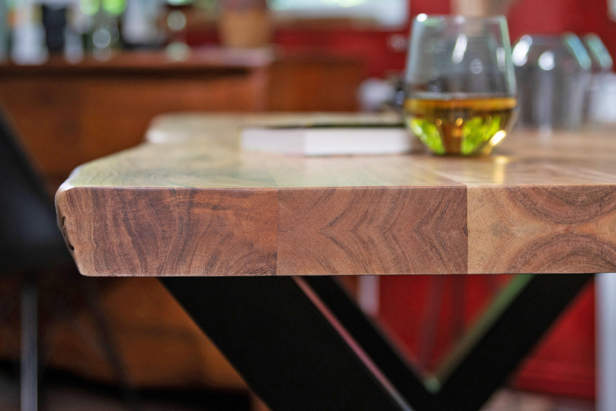 Thumbnail - SAM Esstisch, Akazie, Schwarz, Holz, Echtholz,Akazie, Rechteckig,Quadratisch, X-Form, 160x77x85 cm, Esszimmer, Tische, E...