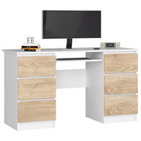 PÍSACÍ STOL - hnedá/biela, kompozitné drevo (50/135/77cm) - RAUMHIRSCH FURNITURE