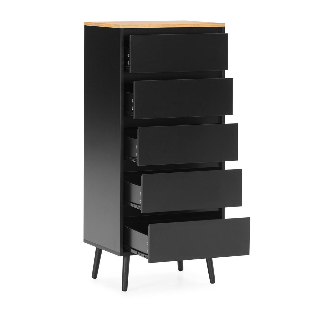 KOMMODE 50/115/40 Desi schwarze Farbe - Schwarz, Holzwerkstoff (50/115/40cm) - VS Venta-stock