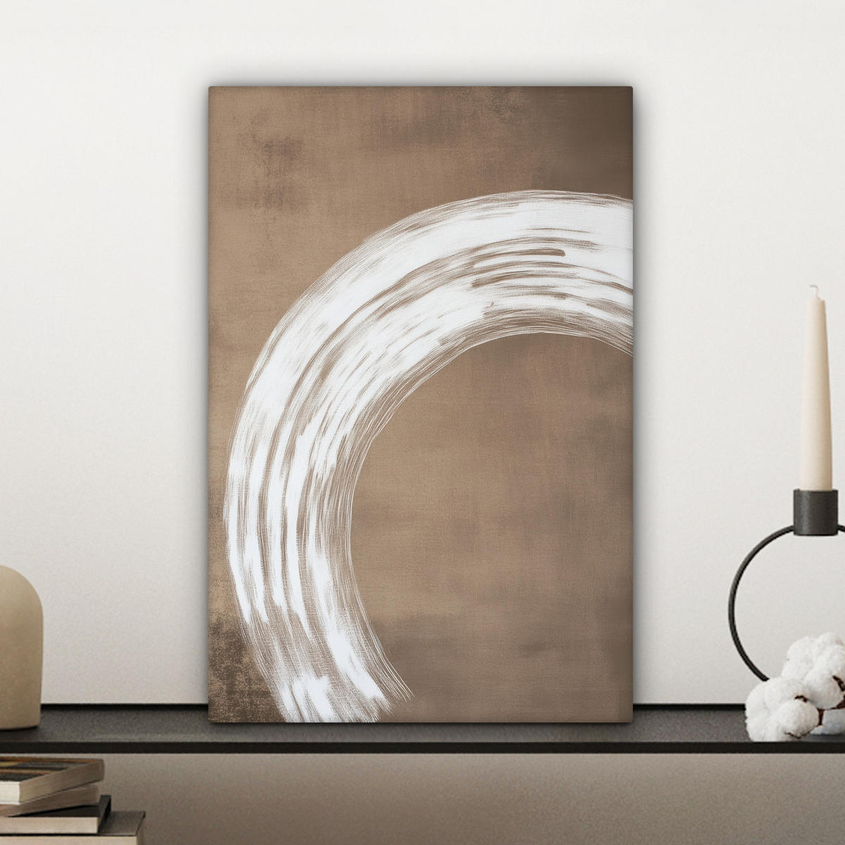 LEINWANDBILD Farbe - Braun - Japandi Deko Wohnzimmer 20x30 cm - Kupferfarben, Textil (20/30cm) - MuchoWow