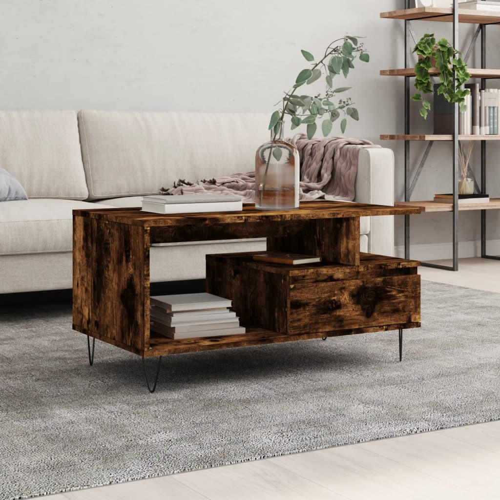 COUCHTISCH Räuchereiche 90x49x45 cm Holzwerkstoff - Mooreichefarben, Holzwerkstoff (49/90/45cm) - furnicato
