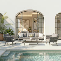 LOUNGEGARNITUR Mila Dunkelgrau Aluminium/Outdoorstoff - Dunkelgrau, Metall