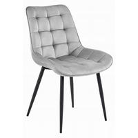 STUHL BARDI 1 Stück, Silbergrau, Schwarz, mit Samtstoff gepolstert - Anthrazit, Textil/Metall (48/93/56cm) - Komodee