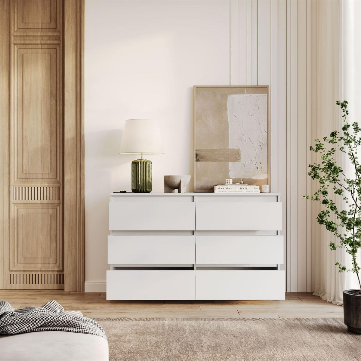 SIDEBOARD HANA M6 Weiß 120cm - Weiß, Holzwerkstoff (120/74.4/30cm) - Lookway