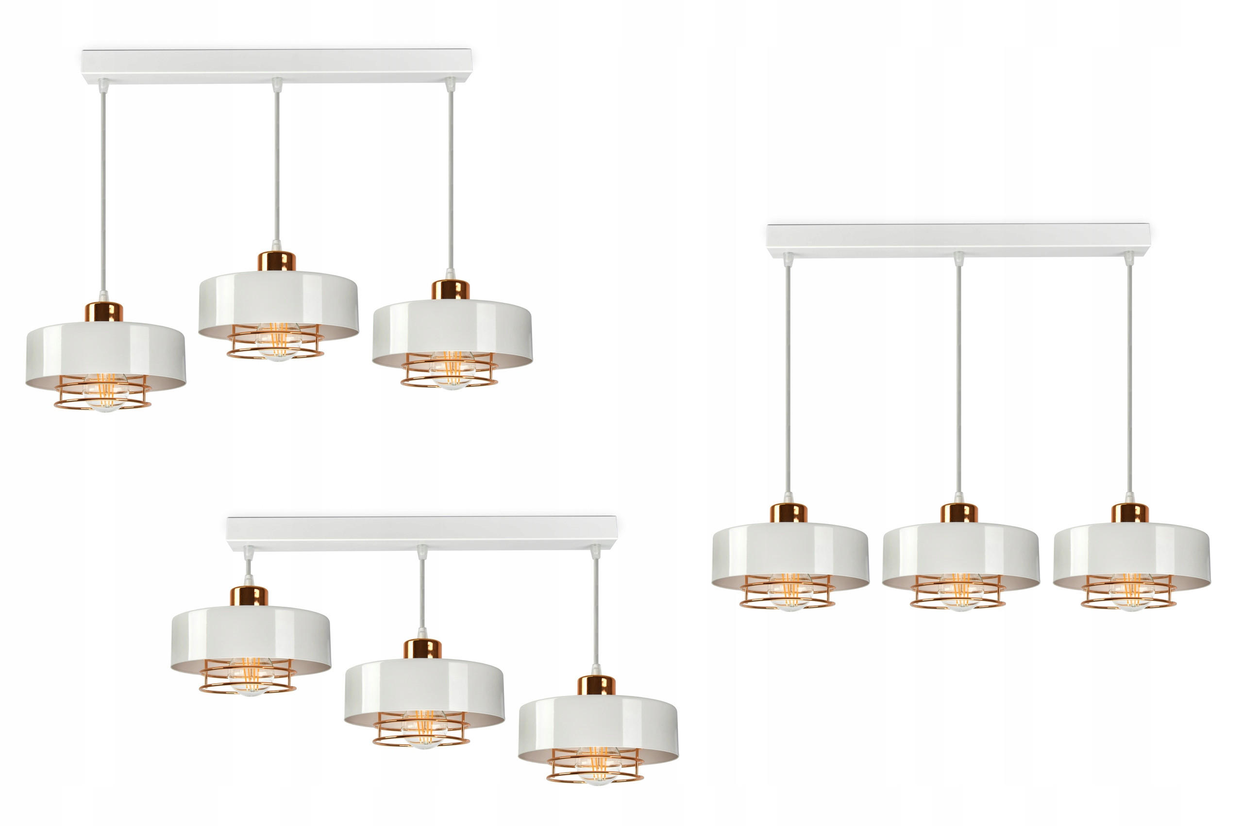 PENDELLEUCHTE EDISON - Goldfarben/Weiß, Metall (20/80/70cm) - kiki design