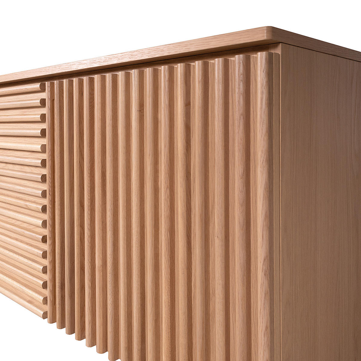 SIDEBOARD - Akazie massiv / Eisen, 230 cm - Eichefarben, Holzwerkstoff (231/75/40cm) - home24