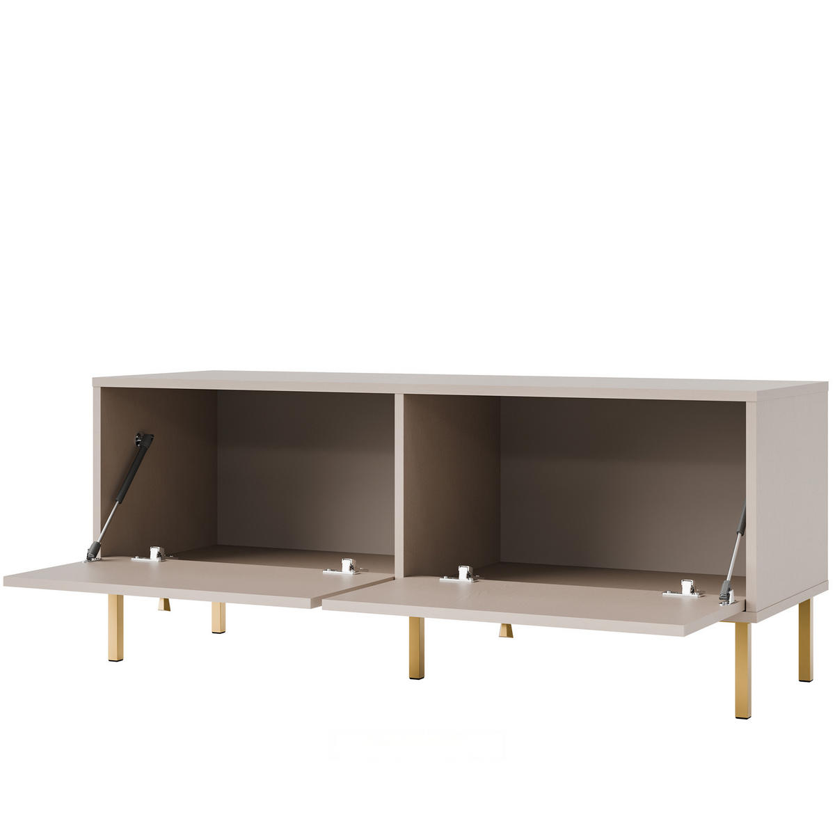 TV-LOWBOARD FLOREN, Creme/Gold - Creme, Holzwerkstoff/Metall (120.6/50/40.8cm) - KONSIMO®