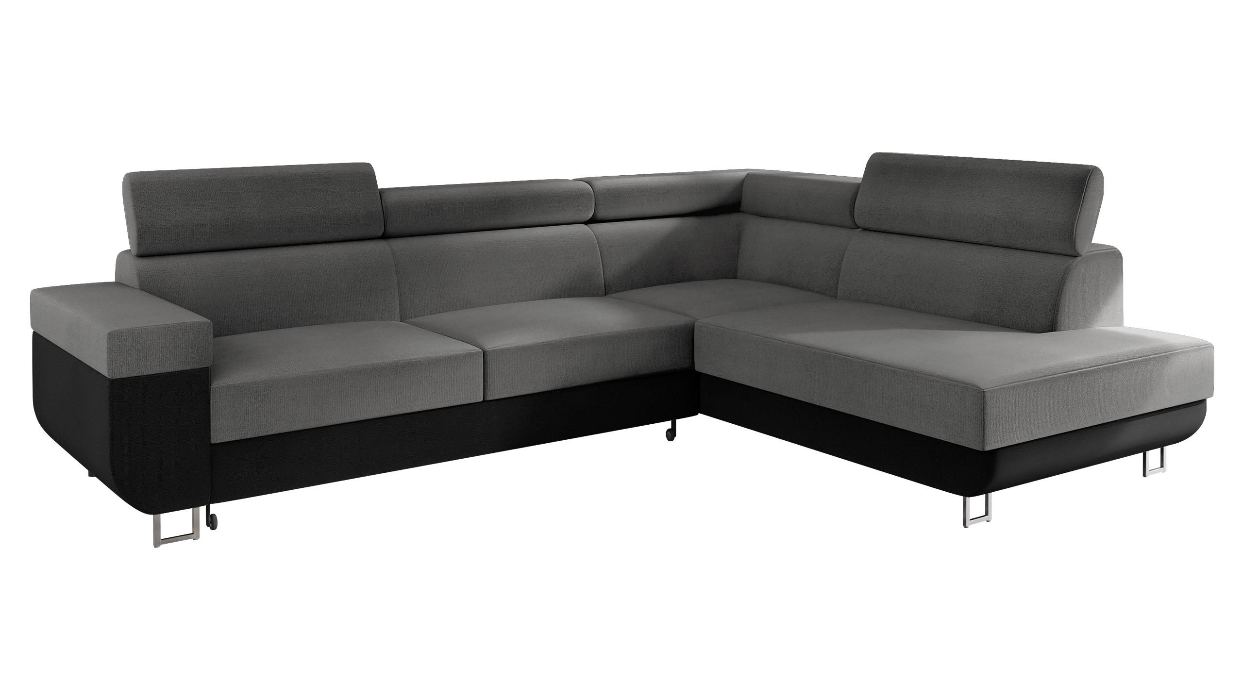 ECKSOFA Fonti, Seite: Rechts - Grau, Holz/Textil (253/188cm) - MIRJAN24