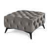 HOCKER Chesterfield Whitby Grau Samt mit schwarzen Füßen - Schwarz/Grau, Holz/Textil (80/45/80cm) - S-Style Möbel