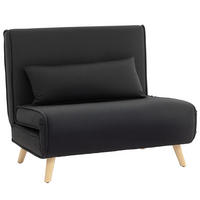 SCHLAFSESSEL DE-08177 mit Bettfunktion, verstellbare Rückenlehne Schwarz - Schwarz, Holzwerkstoff (78/80/94cm) - ComfortXL