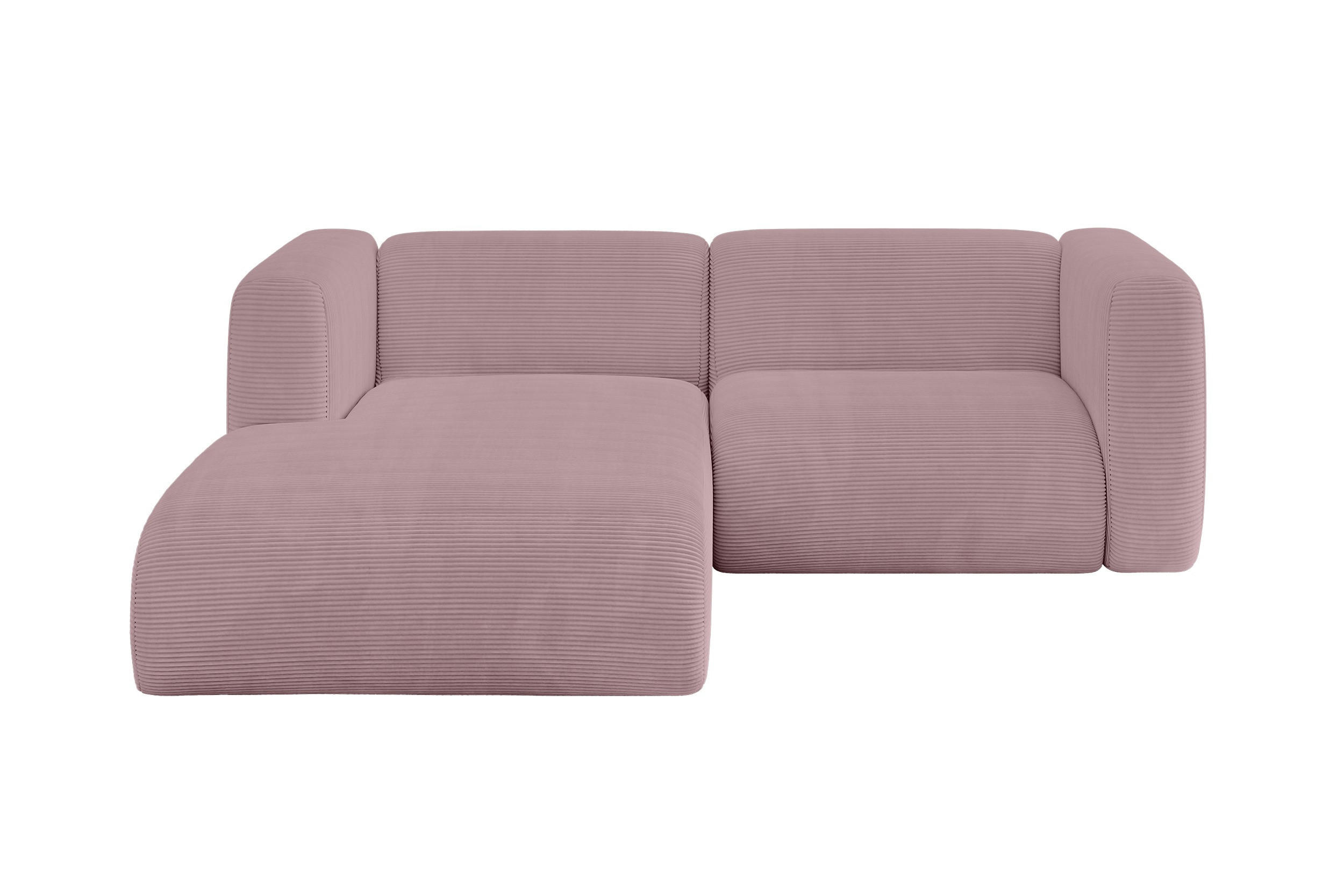 ALTDECOR ROHOVÁ SEDAČKA S LEVOU OTOMANOU MIRA-L1 227x179x89 Růžová Manšestr