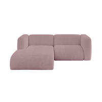ECKSOFA Ottomane Links MIRA-L1 227x179x89 Rosa Cord - Schwarz/Rosa, Holzwerkstoff/Kunststoff (227/179cm) - ALTDECOR