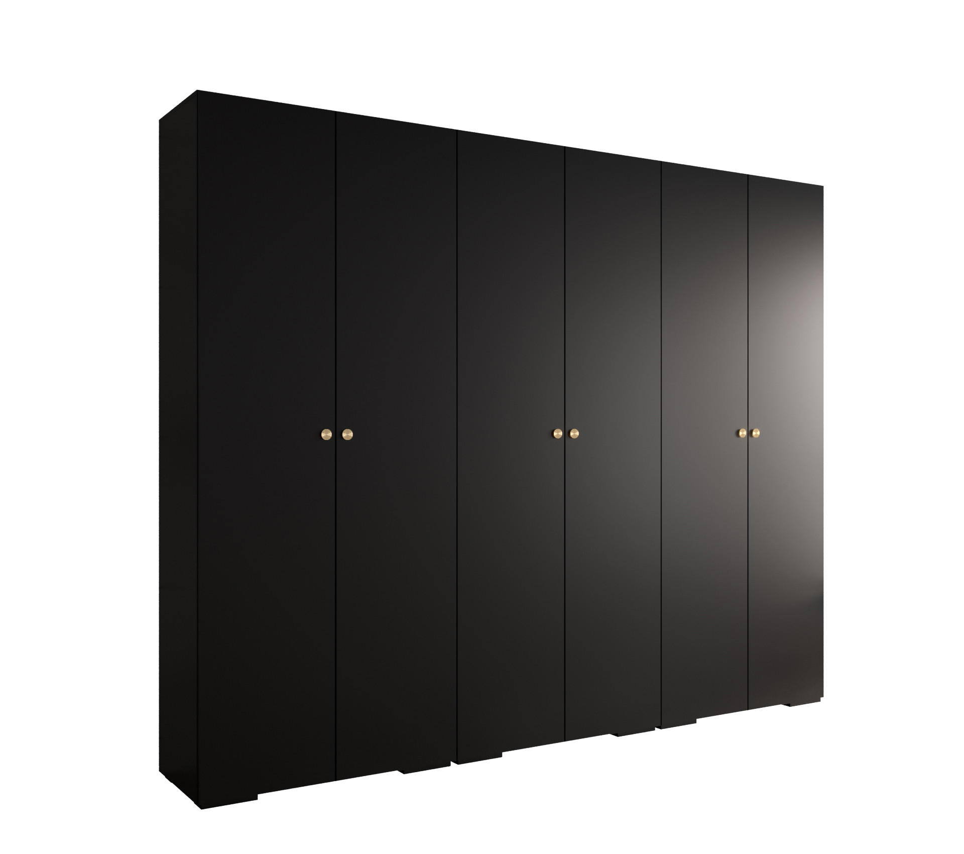 DREHTÜRENSCHRANK 236.7/300/47 6-türig - Goldfarben/Schwarz, Holz/Metall (300/236.7/47cm) - Abiks Möbel