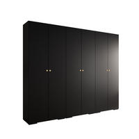 DREHTÜRENSCHRANK 236.7/300/47 6-türig - Goldfarben/Schwarz, Holz/Metall (300/236.7/47cm) - Abiks Möbel