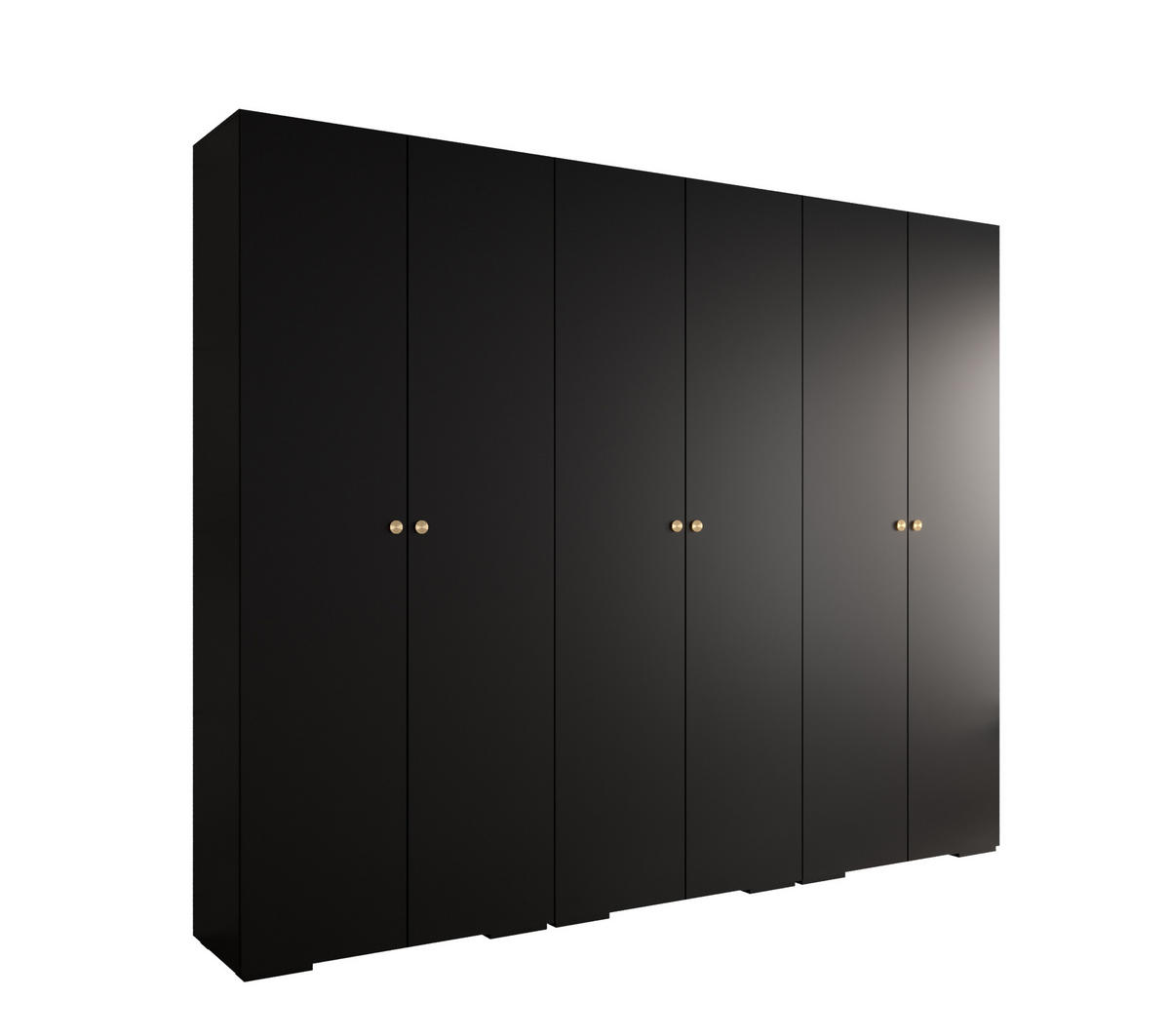 DREHTÜRENSCHRANK 236.7/300/47 6-türig - Goldfarben/Schwarz, Holz/Metall (300/236.7/47cm) - Abiks Möbel