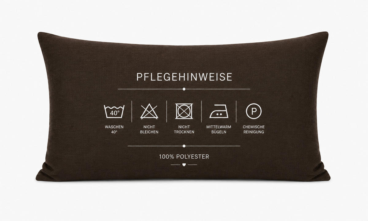 KISSENBEZUG Leinenoptik 30/50 cm Dunkelbraun - Dunkelbraun, Textil (30/50cm) - TiborTex