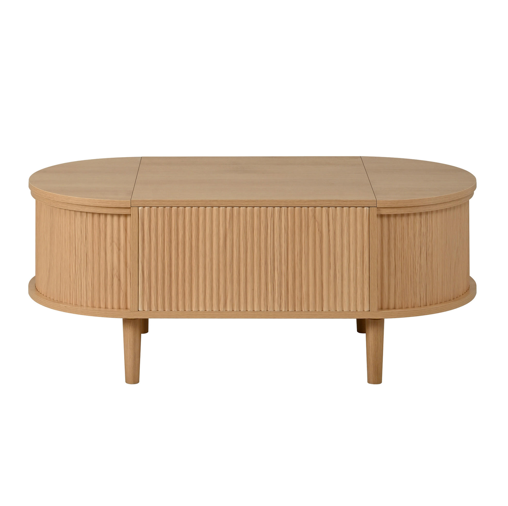 KONFERENČNÍ stolek 100/48/53,5 cm dubový z MDF s úložným prostorem a zvedací deskou - barva dubu, kompozitní dřevo (100/48/53.5cm) - OKWISH
