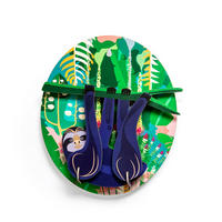 WANDDEKO Dschungel-Faultier 25/7 cm - Blau/Grün, Wellpappe (25/7/27cm) - KUNSTLOFT