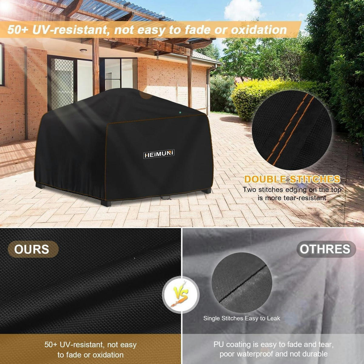 GRILL Abdeckhaube 62 x 53 x 33 cm Wasserdicht für Ninja Woodfire XL BBQ Grill OG850/OG901 - Schwarz, Kunststoff (1/1/1cm)