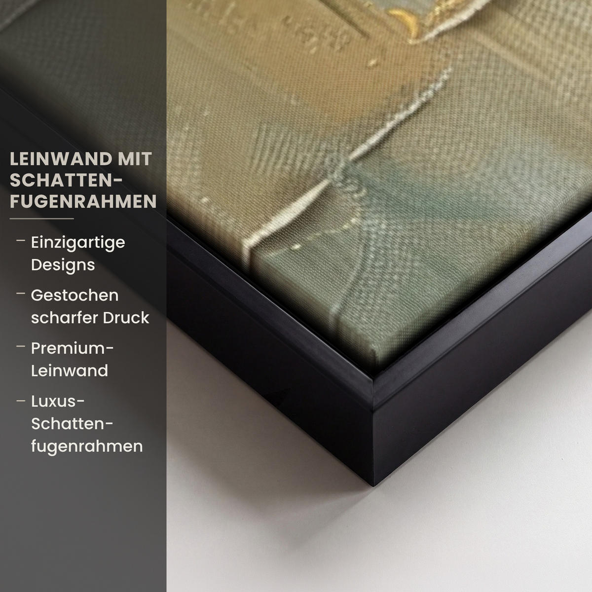 LEINWAND Bilder mit Rahmen - Baum - Abstrakt - Natur - Kunst - 60x90 - Goldfarben, Textil (60/90cm) - MuchoWow