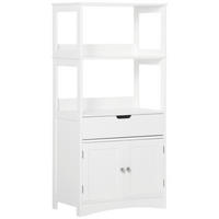 BADEZIMMERSCHRANK DE-17297 2 Türen, Schublade, 3 Regalböden Weiß - Weiß, Holzwerkstoff (33/122.5/60cm) - ComfortXL