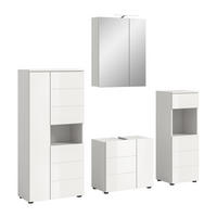 BADKOMBINATION Vira Bad in weiß Melamin und weiß hochglanz B/H/T: 188x190x34 cm - Weiß, Holz (188/190/34cm)