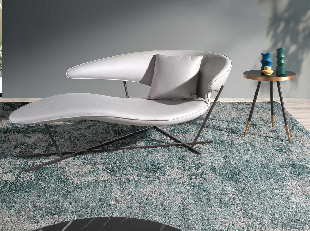 ECKTISCH Runder aus Porzellanmarmor und schwarzem Stahl Ø46/56 cm - Schwarz Hochglanz/Messingfarben, Stein/Metall (46/46/56cm) - ANGEL CERDA