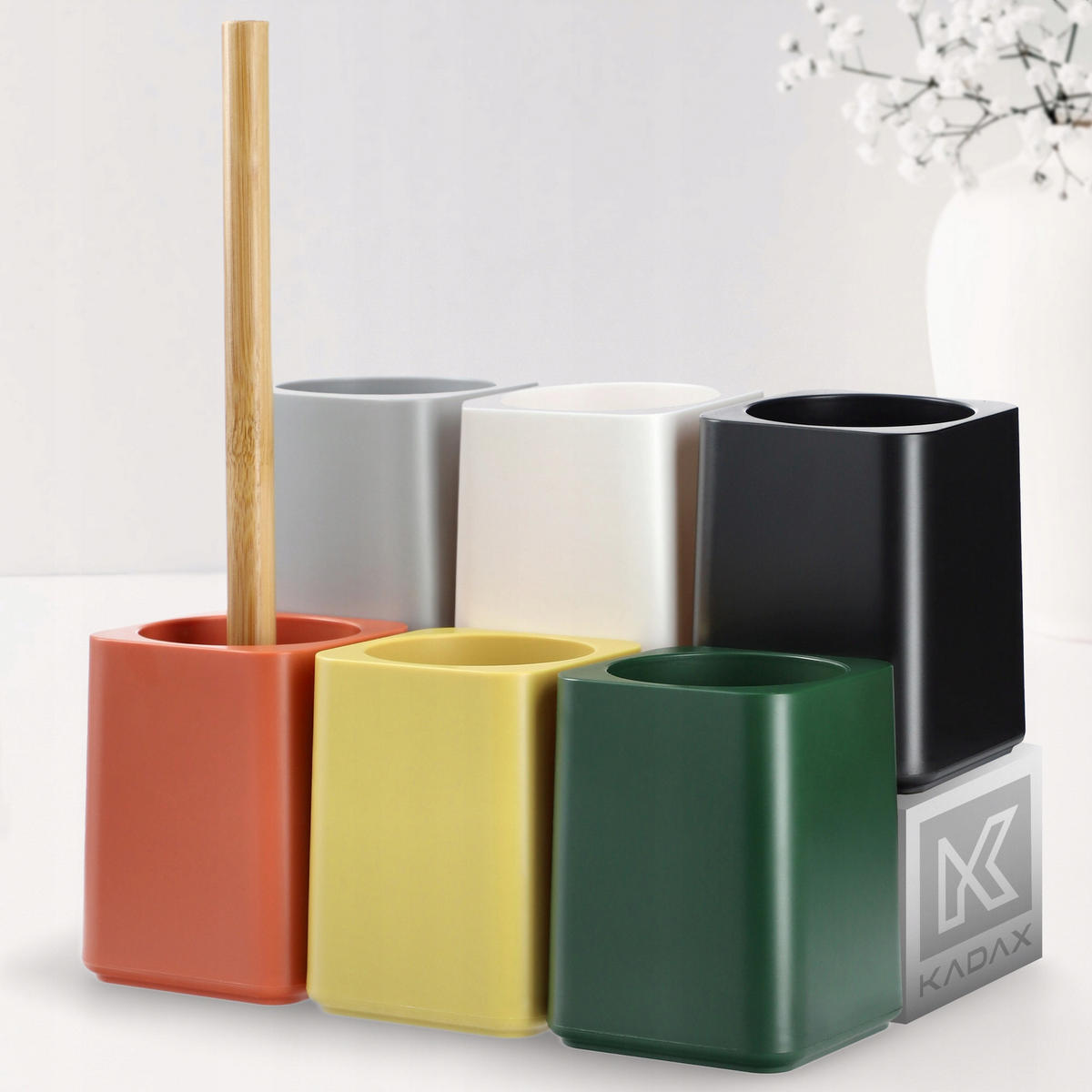 TOILETTENBÜRSTE aus Bambus rosa - Rosa, Kunststoff (10/35cm) - KADAX