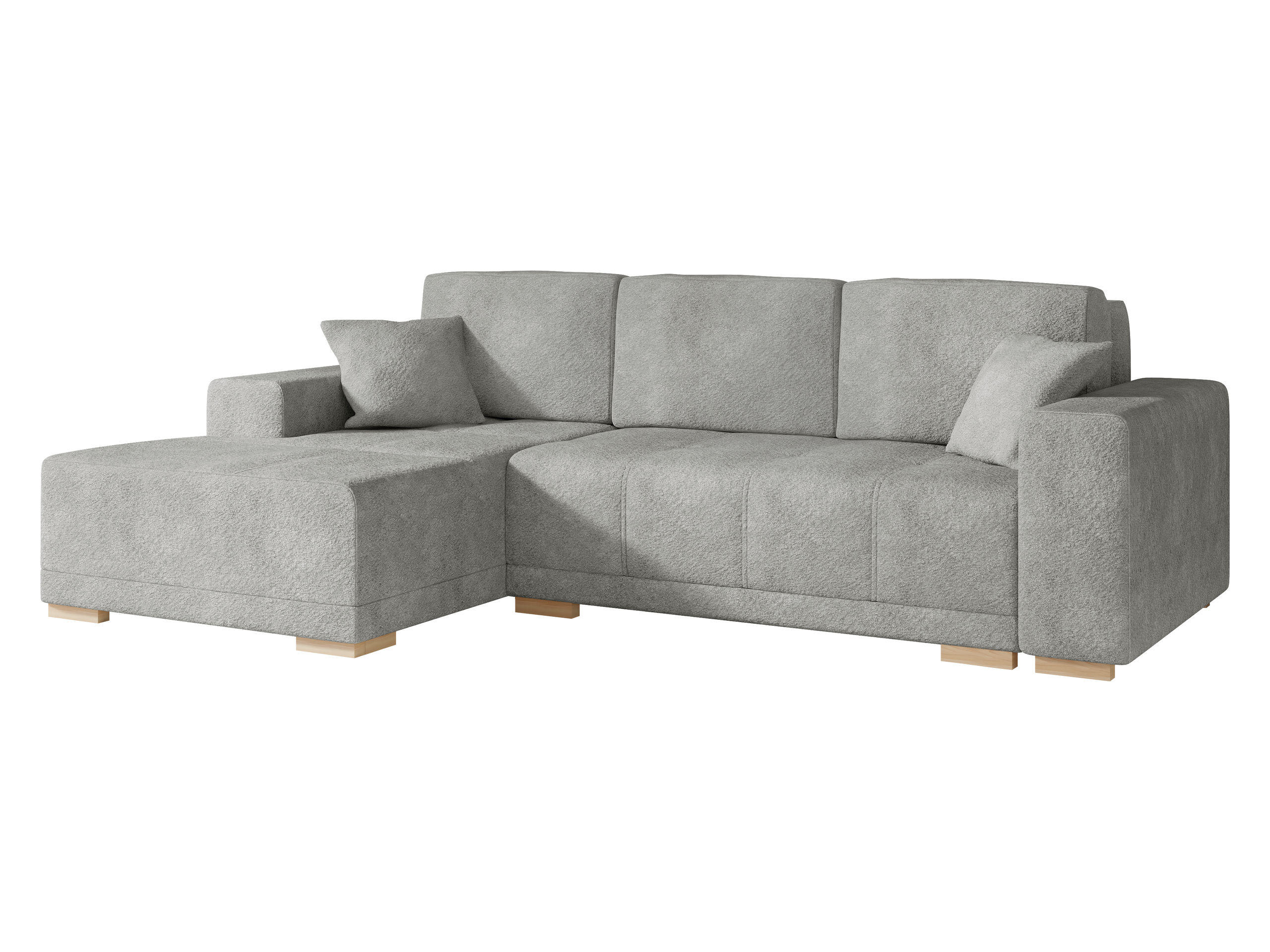 ECKSCHLAFSOFA Bello, Seite: Links - Naturfarben/Grau, Holz/Textil (240/140cm) - MIRJAN24