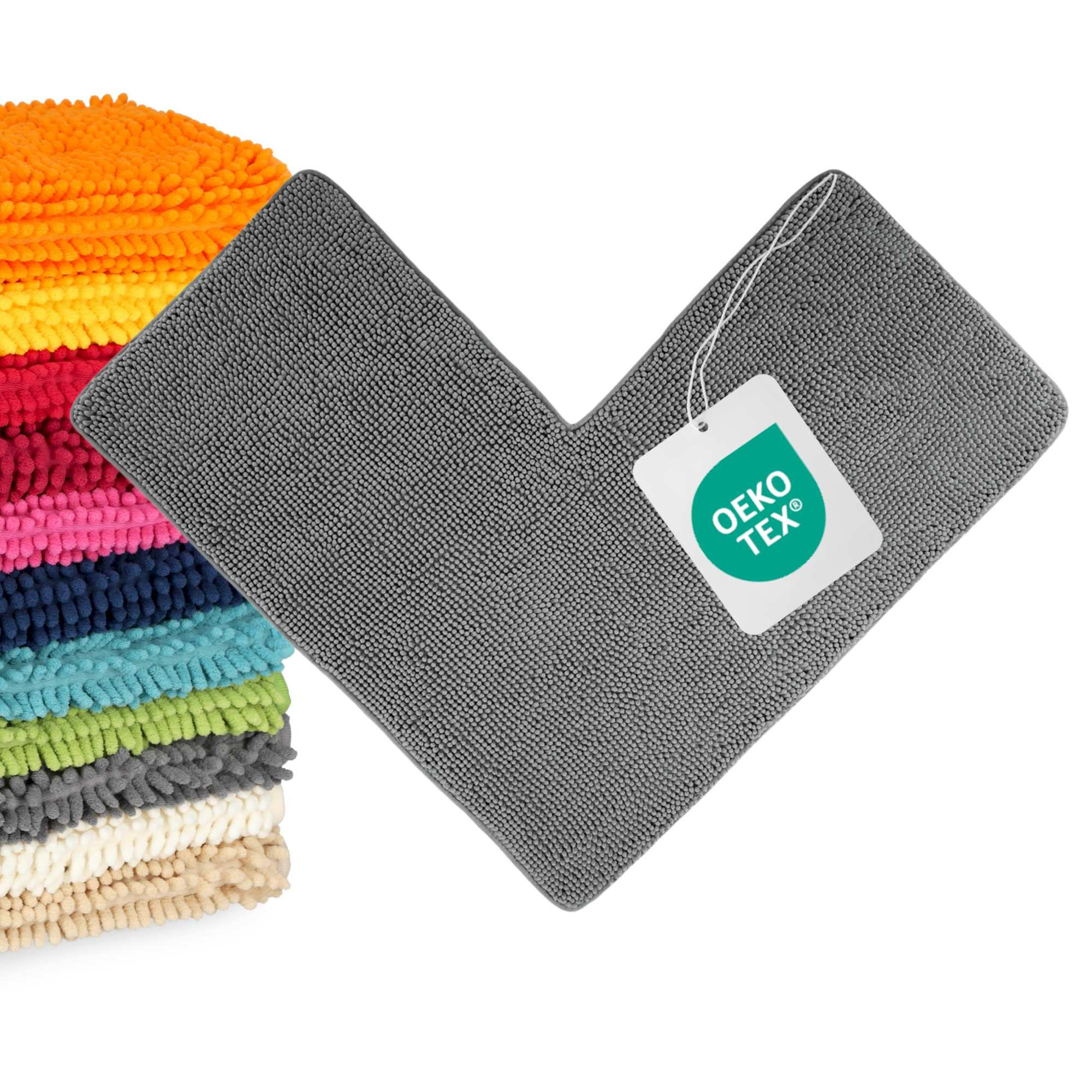 ECKBADEMATTE PARIS - Grau, Textil (100/100cm) - WohnDirect