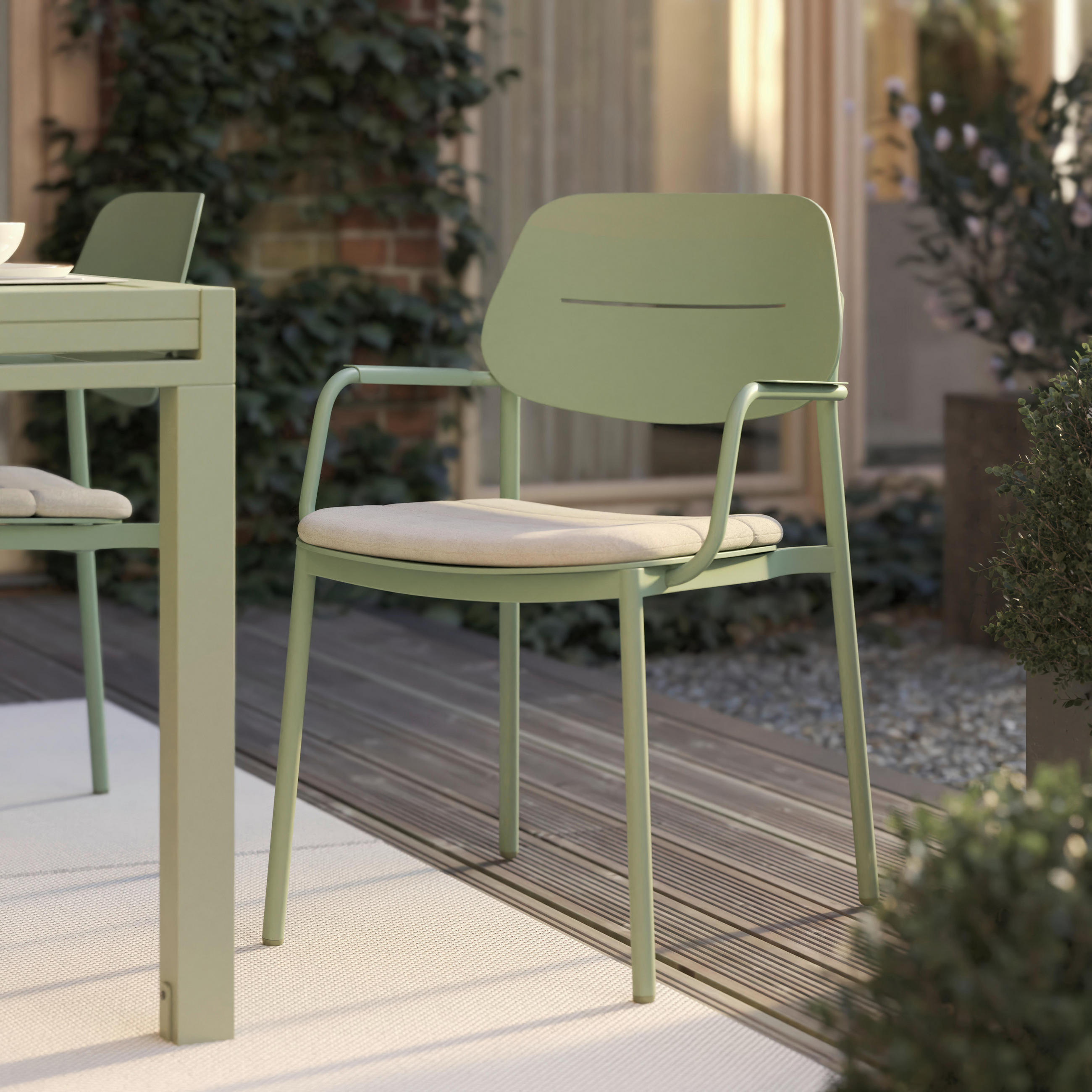 GARTENSTUHL Verde Hellgrün/Salbeigrün Aluminium - Salbeigrün, Metall (1/85/57cm) - Mömax