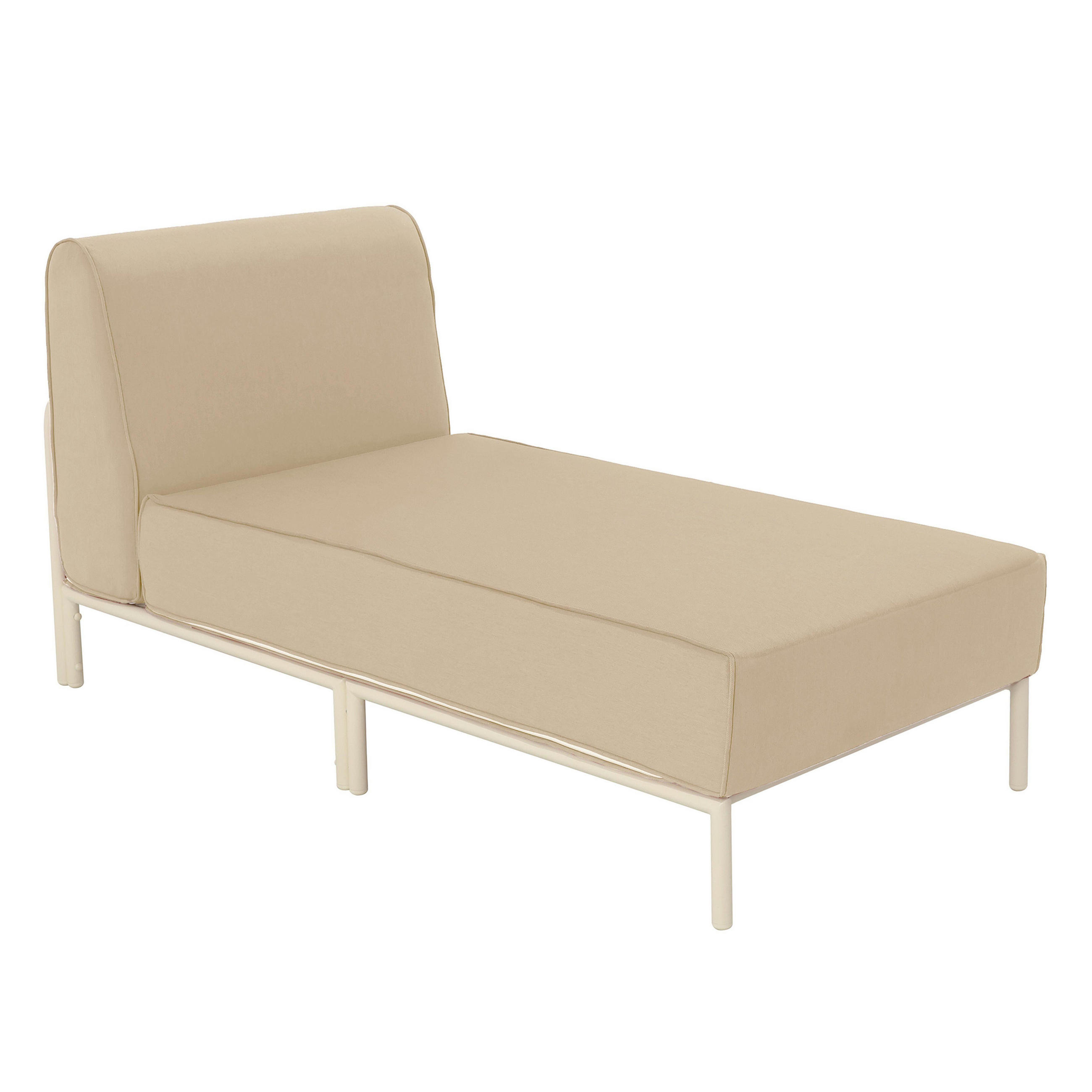 CHAISELONGUE, Beige - Beige, Textil (72/78/153cm) - Oviala
