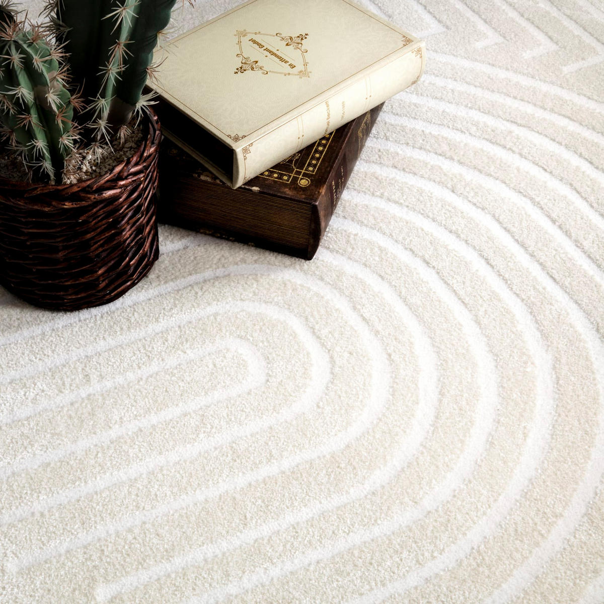 KURZFLORTEPPICH, einfarbig, aus Polyester, Florhöhe 9 mm, Creme, 240 x 340 cm - Creme, Textil (340/240cm) - KADIMA DESIGN
