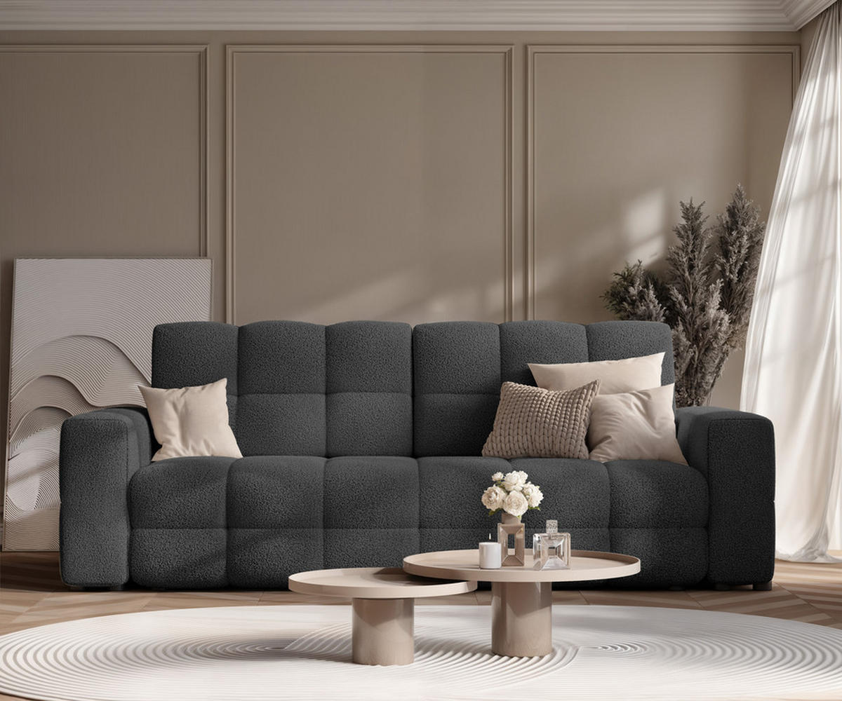 SCHLAFSOFA MOLLY mit Bettkasten, Stoff Anthrazit - Anthrazit, Textil (248/92/93cm) - Idohome