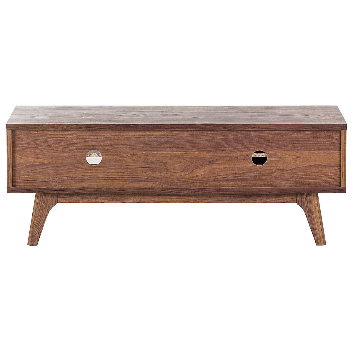 TV-MÖBEL Dunkelbraun, Weiß BUFFALO 35/117/44 cm - Dunkelbraun, Holzwerkstoff (117/44/35cm) - Beliani