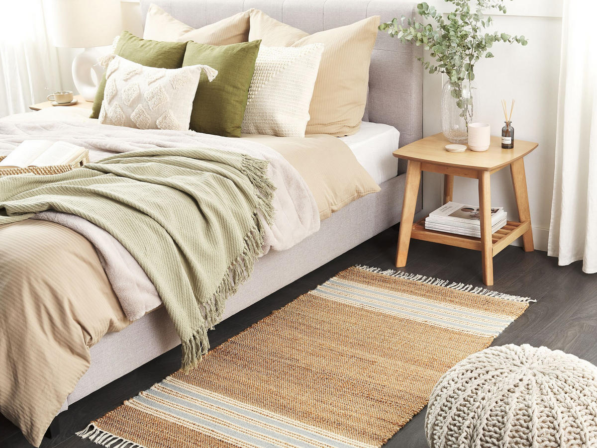 TEPPICH geflochten Mirza 150/80 cm - Beige, Naturmaterialen (80/150cm) - Beliani