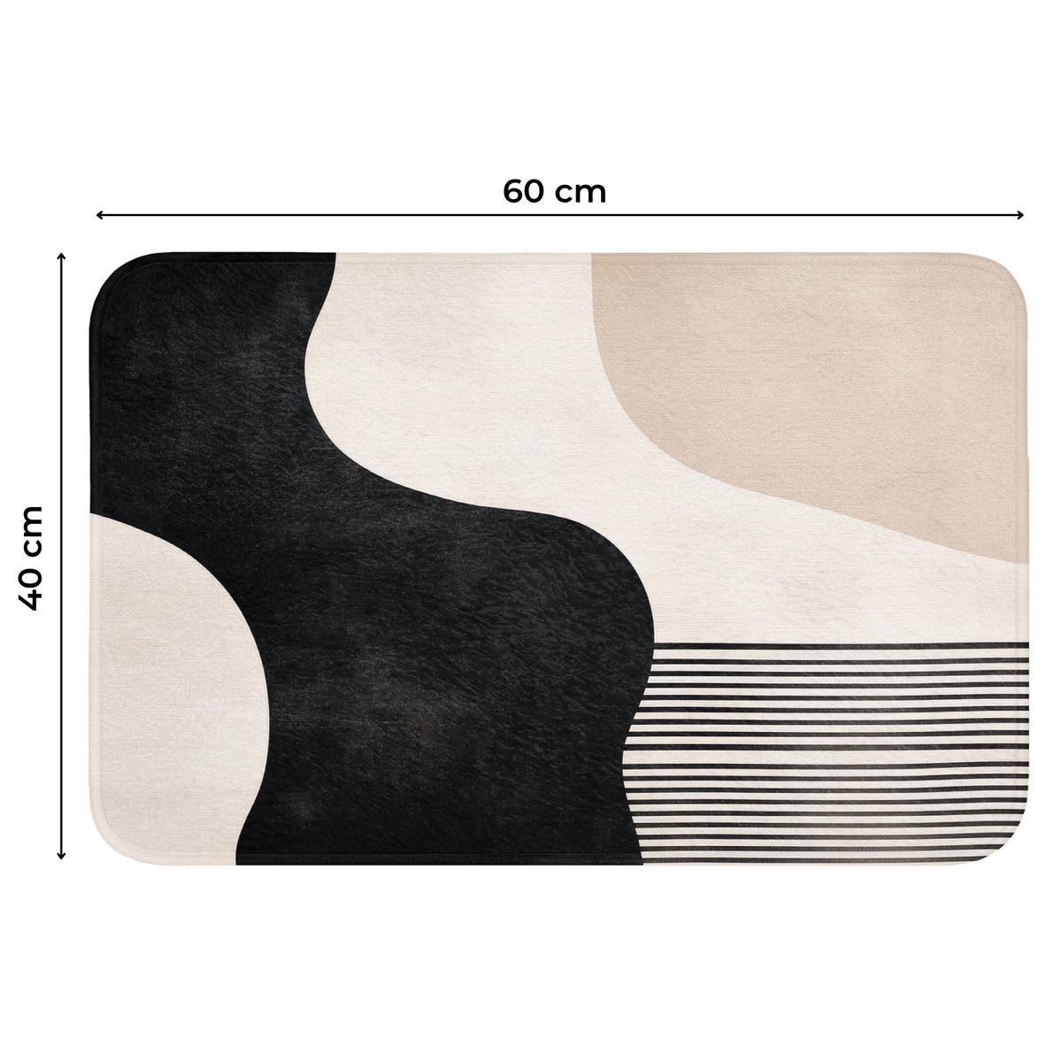 WC PŘEDLOŽKA Abstraktní - Japonské - Béžové - Moderní 60x40 cm - béžová, textil/plast (60/1cm) - OnlyWow