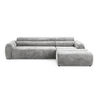 4-SITZER modulares Ecksofa VEER SET 1 Rechts, 298 x 175 cm, Chenille Webstoff Grau - Schwarz/Grau, Holz/Kunststoff (175/298cm) - Muffo