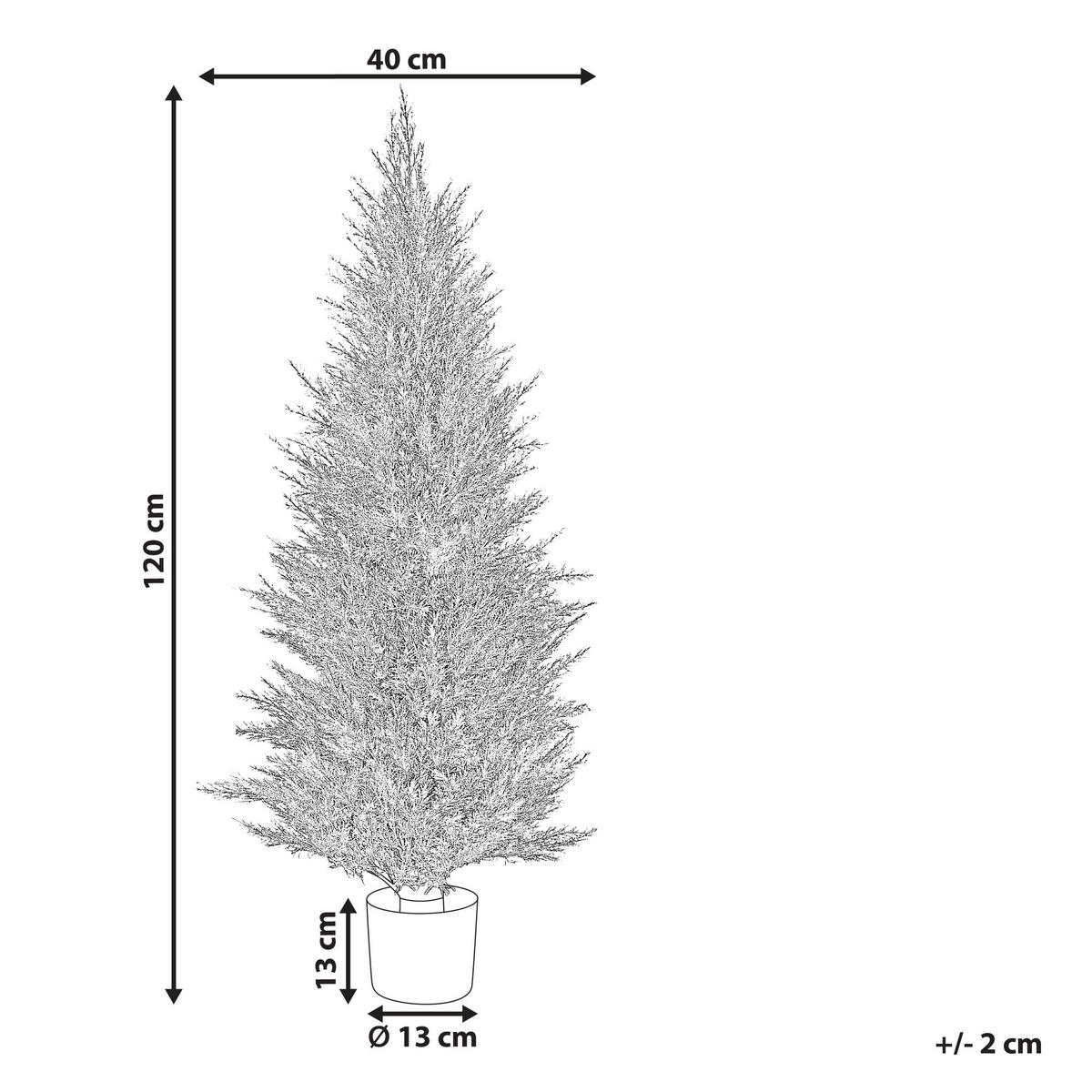 KUNSTPFLANZE im Blumentopf 120 cm Grün/Dunkler Holzfarbton Cedar Tree - Dunkelbraun/Grün, Kunststoff (120cm) - Beliani