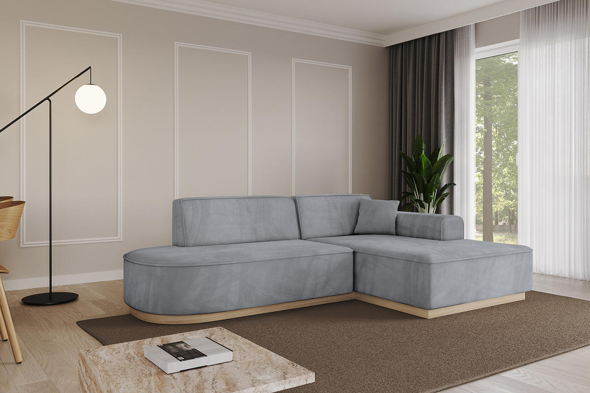 ECKSOFA Ottomane Rechts IREA-L1 - 232x165x80 cm Grau - Titanfarben, Holzwerkstoff/Textil (232/165cm) - ALTDECOR