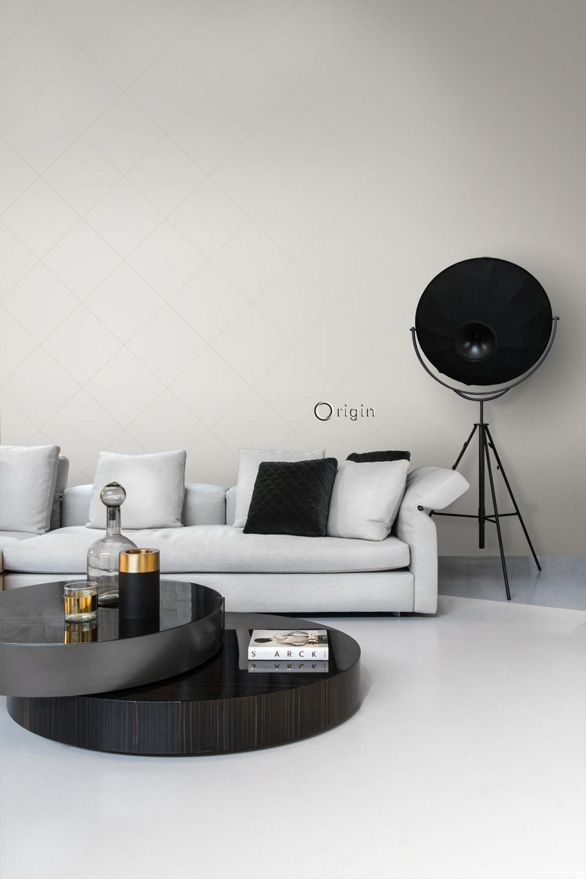 TAPETE grafische Linien 53 cm x 10.05 m - Grau, Papier (53/1000cm) - Origin Wallcoverings
