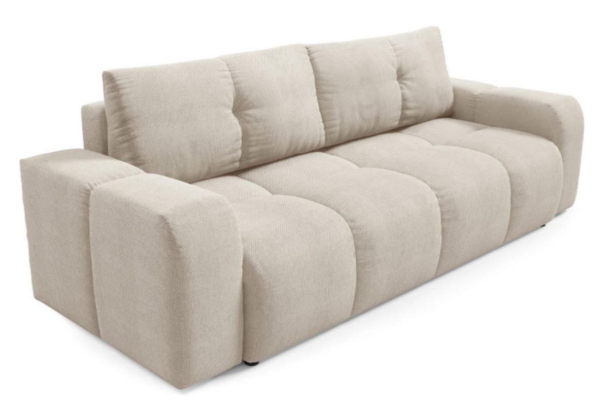 SOFA Beige SOHI Mit Schlaffunktion Und Bettkasten - Beige, Textil (259/90/99cm) - Sepro Meble